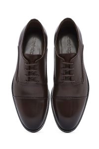 کفش مردانه قهوه‌ای بنددار چرم کلاسیک کفش دری مد