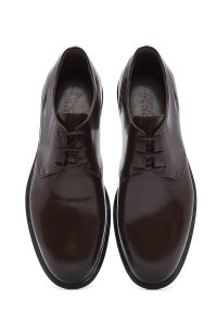 کفش مردانه قهوه‌ای بنددار چرم کلاسیک کفش دری مد