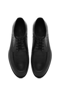 کفش مردانه مشکی بنددار چرم کلاسیک کفش دری مد