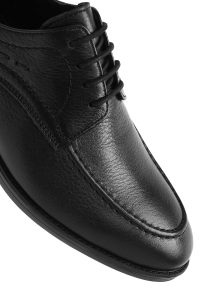 کفش مردانه مشکی بنددار چرم کلاسیک کفش دری مد