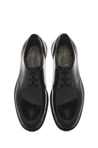 کفش مردانه مشکی بنددار چرم کلاسیک کفش دری مد