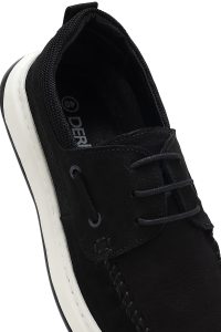 کفش مردانه نبوک مشکی بندی کژوال دری مد