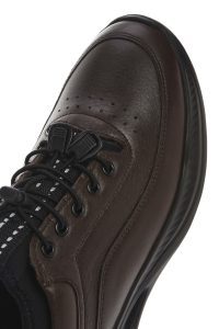 کفش مردانه چرم قهوه‌ای بندی زیره ضخیم کژوال دری مد