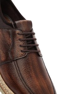 کفش مردانه چرم قهوه‌ای بندی کژوال دری مد