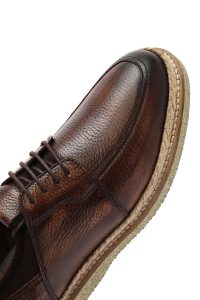 کفش مردانه چرم قهوه‌ای بندی کژوال دری مد