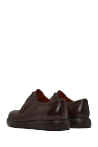 کفش مردانه چرم قهوه‌ای بندی کژوال دری مد