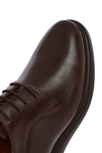 کفش مردانه چرم قهوه‌ای بندی کژوال دری مد