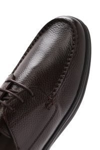 کفش مردانه چرم قهوه‌ای بندی کژوال دری مد