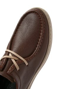 کفش مردانه چرم قهوه‌ای بندی کژوال دری مد