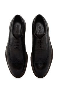 کفش مردانه چرم قهوه‌ای کژوال دری مد