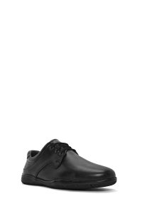 کفش مردانه چرم مشکی بندی راحتی دری مد