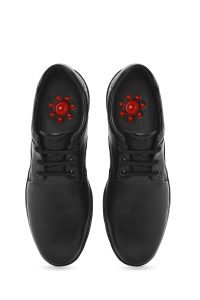 کفش مردانه چرم مشکی بندی راحتی دری مد