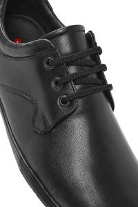 کفش مردانه چرم مشکی بندی راحتی دری مد