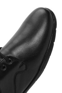 کفش مردانه چرم مشکی بندی راحتی دری مد