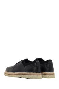 کفش مردانه چرم مشکی بندی کژوال دری مد