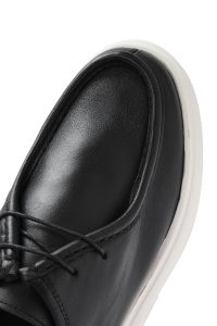 کفش مردانه چرم مشکی بندی کژوال دری مد