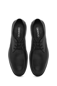 کفش مردانه چرم مشکی بندی کژوال دری مد