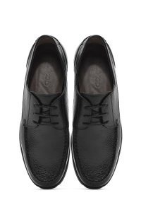 کفش مردانه چرم مشکی بندی کژوال دری مد