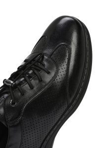 کفش مردانه چرم مشکی بندی کژوال دری مد