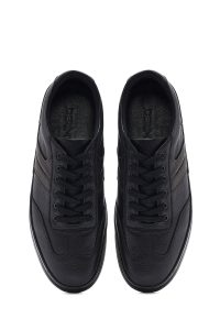 کفش مردانه چرم مشکی بندی کژوال دری مد