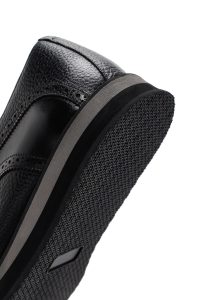 کفش مردانه چرم مشکی بندی کژوال دری مد