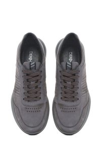 کفش مردانه چرم نوبوک طوسی بنددار کژوال دری مد