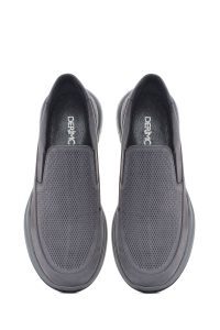 کفش مردانه چرم نوبوک طوسی زیره ضخیم راحتی روزمره دری مد