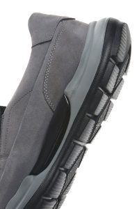 کفش مردانه چرم نوبوک طوسی زیره ضخیم راحتی روزمره دری مد