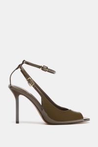 کفش پاشنه بلند زنانه ورنی مصنوعی جلو باز پشت باز زارا – ZARA