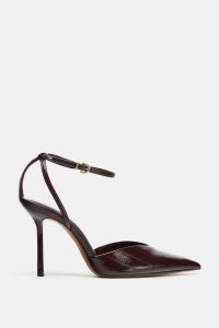 کفش پاشنه بلند زنانه ورنی مصنوعی پشت باز بندی زارا – ZARA