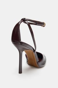 کفش پاشنه بلند زنانه ورنی مصنوعی پشت باز بندی زارا – ZARA