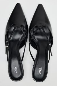 کفش پاشنه بلند زنانه چرمی پشت باز زارا – ZARA