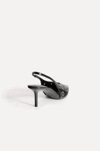 کفش پاشنه بلند زنانه چرمی پشت باز پانچ‌دار زارا – ZARA