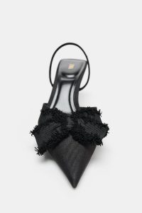 کفش پاشنه‌دار زنانه پشت باز پاپیون‌دار زارا – ZARA