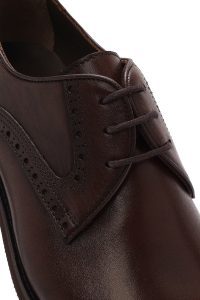 کفش کلاسیک مردانه قهوه‌ای چرمی بنددار دری مد