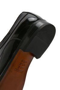 کفش کلاسیک مردانه مشکی چرمی براق بنددار دری مد