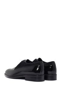 کفش کلاسیک مردانه مشکی چرمی براق بنددار دری مد