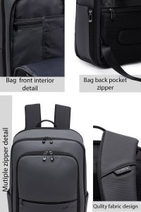 کوله پشتی بدون‌‌جنسیت خاکستری دری مد