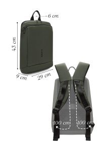 کوله پشتی بدون‌‌جنسیت سبز کتان دری مد