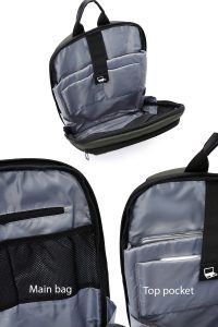 کوله پشتی بدون‌‌جنسیت سبز کتان دری مد