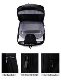 کوله پشتی بدون‌‌جنسیت مشکی تکنولوژیک سخت‌کیس کتان دری مد