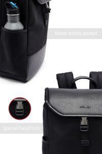 کوله پشتی بدون‌‌جنسیت مشکی چرمی دری مد