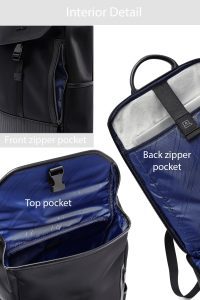 کوله پشتی بدون‌‌جنسیت مشکی چرمی دری مد