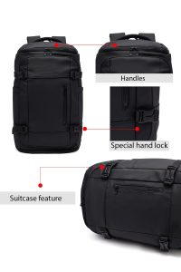 کوله پشتی بدون‌‌جنسیت مشکی کتان دری مد