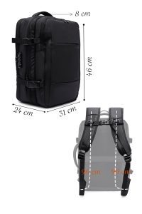 کوله پشتی بدون‌‌جنسیت مشکی کتان دری مد