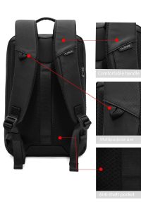 کوله پشتی بدون‌‌جنسیت مشکی کتان دری مد