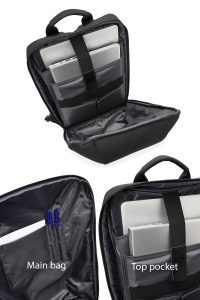 کوله پشتی بدون‌‌جنسیت مشکی کتان دری مد