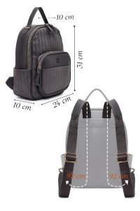 کوله پشتی خاکستری چاپی دری مد