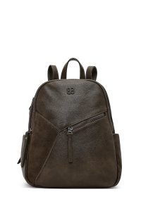 کوله پشتی خاکی با اکسسوری دری مد