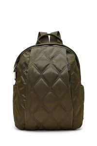 کوله پشتی خاکی لحافی با اکسسوری دری مد